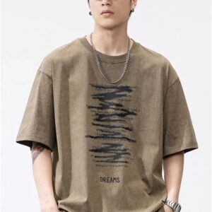 men's short sleeve t shirt classic casual baggy round neck shirts